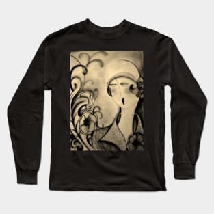 art deco flapper girl with hat by jacqueline mcculloch .house of harlequin Long Sleeve T-Shirt
